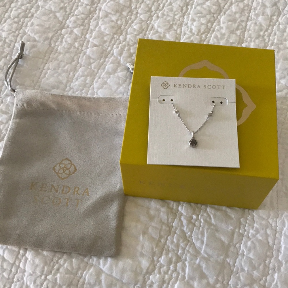 Kendra Scott Nola Short Necklace Platinum Drusy
